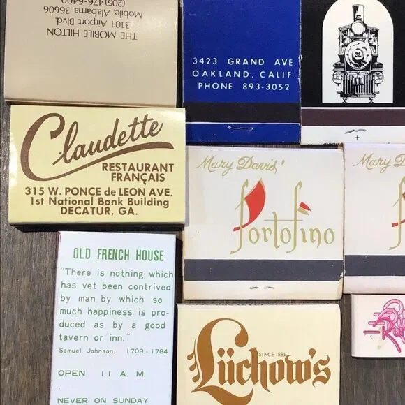 Set of 12 vintage, unused match books